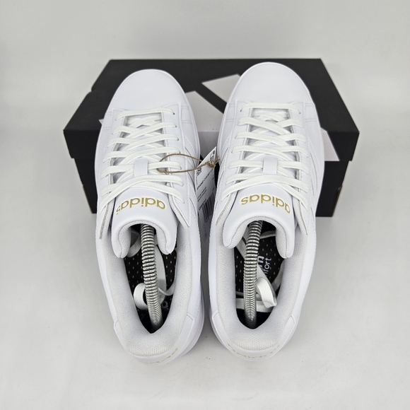 New adidas Grand Court 2.0 Cloud White Gold Metallic Women's Shoes Size 10 - Picture 5 of 8